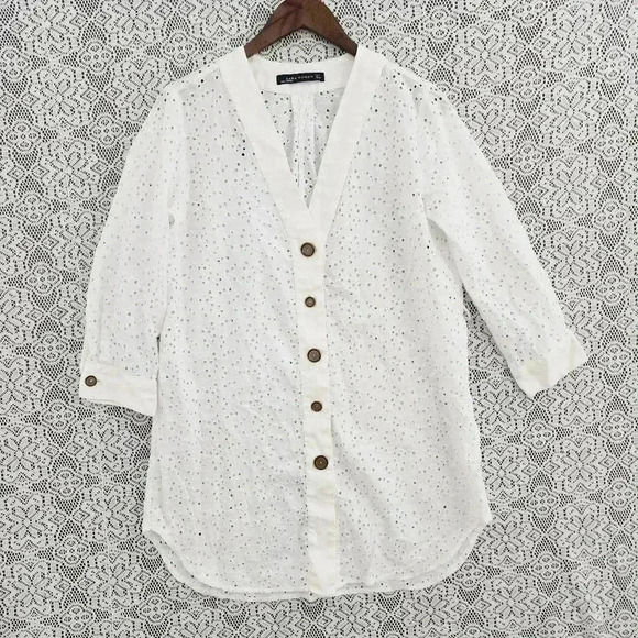 Zara women's Cutout Button Up Long sleeve Shirt Dress S - Picture 1 of 9